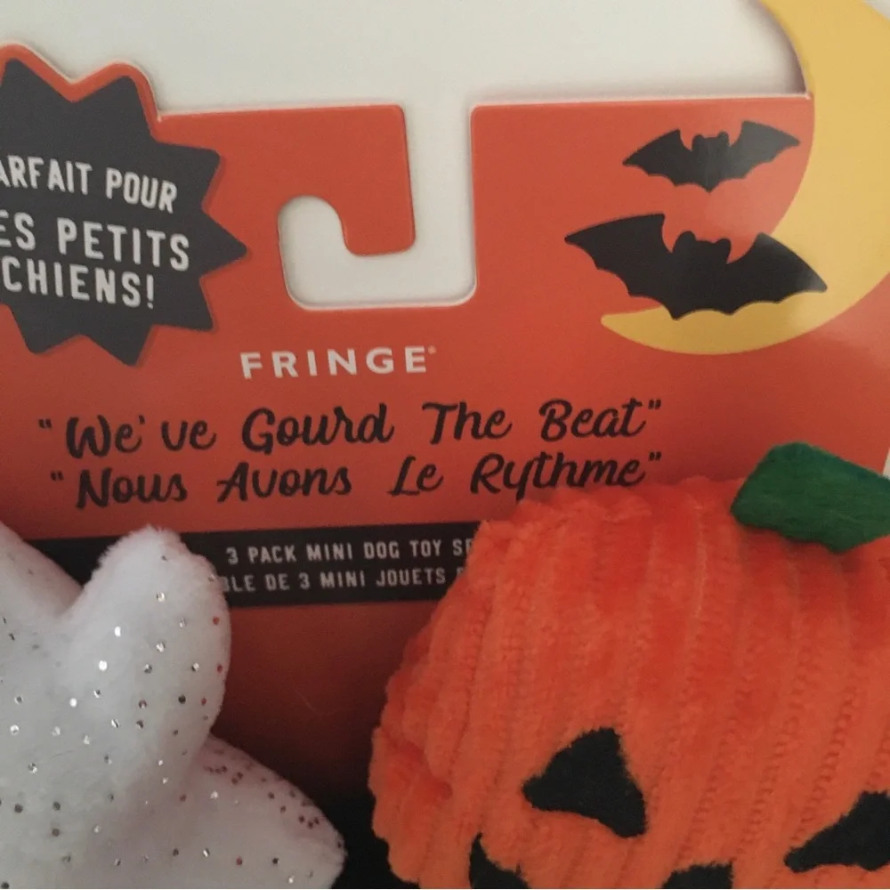 Dog Toys Plush w/ Squeakers “We’ve Gourd the Beat” Halloween Theme NEW | Fringe